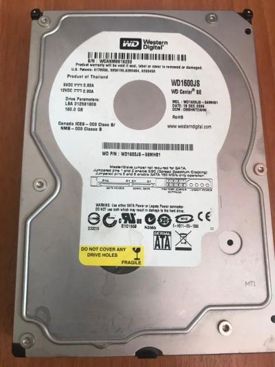 Лот: 11160500. Фото: 1. Жесткий диск №1 HDD 160Gb SATA... Жёсткие диски (HDD)