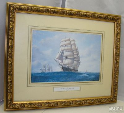 Лот: 18447413. Фото: 1. Картина принт Парусник (Z030). Другое (антиквариат)