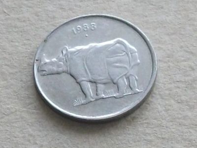 Лот: 19295830. Фото: 1. Монета 25 пайс Индия 1988 львы... Азия