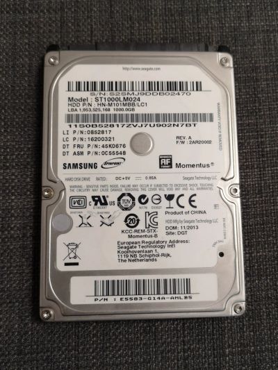Лот: 15247431. Фото: 1. Жесткий диск 1TB Samsung ST1000LM024. Жёсткие диски (HDD)