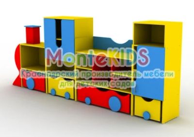 Лот: 6930469. Фото: 1. Стеллаж Локомотив - 24.СЛ375... Мебель для детских садов