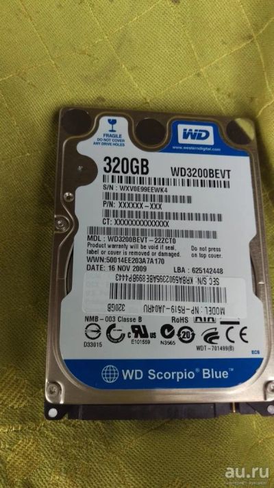 Лот: 9668533. Фото: 1. Жесткий диск 2.5" WD 320гб. Жёсткие диски (HDD)