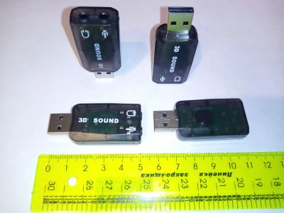 Лот: 19973039. Фото: 1. Звуковая карта короткая USB с... Звуковые карты