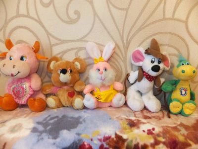 Лот: 4996069. Фото: 1. Мягкие игрушки 5шт. Мягкие