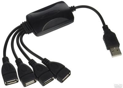 Лот: 16254107. Фото: 1. HUB USB без бренда 4USB черный... USB хабы