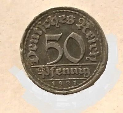 Лот: 16414851. Фото: 1. Германия 50 пфеннигов 1921 F -... Германия и Австрия