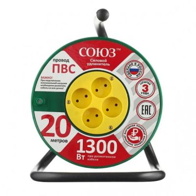 Лот: 18248315. Фото: 1. Удлинитель - катушка Союз (4роз... ИБП, аккумуляторы для ИБП