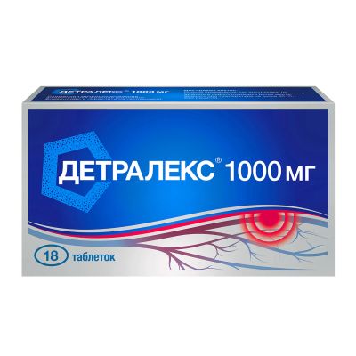 Лот: 23713042. Фото: 1. Детралекс таб.п о 1000мг №18. Лекарства