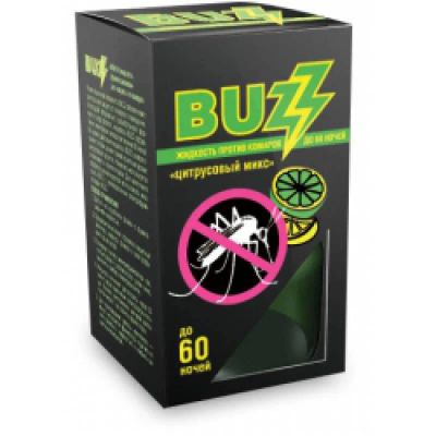 Лот: 6270184. Фото: 1. Жидкость от комаров BUZZ 60 НОЧЕЙ... Средства от насекомых и грызунов