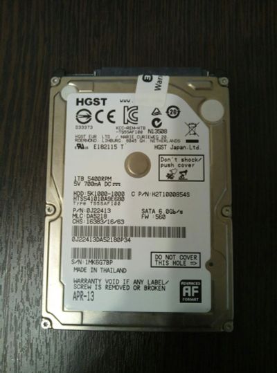 Лот: 11795416. Фото: 1. Жесткий диск HDD 2.5 HGST 1 TB... Жёсткие диски