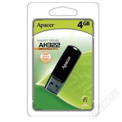 Лот: 570241. Фото: 1. Apacer 4GB AH322 USB2.0. USB-флеш карты