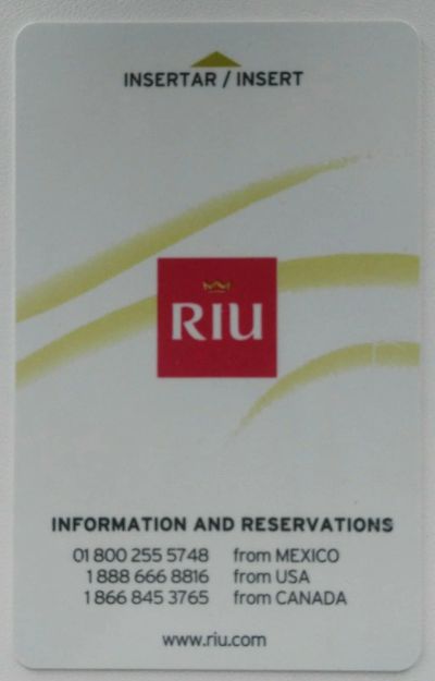Лот: 17683316. Фото: 1. Пластиковая карта отельная "Riu... Телефонные, пластиковые карты