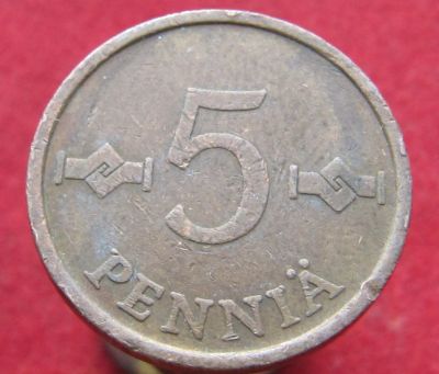 Лот: 17021557. Фото: 1. Финляндия 5 пенни, 1966г. Европа