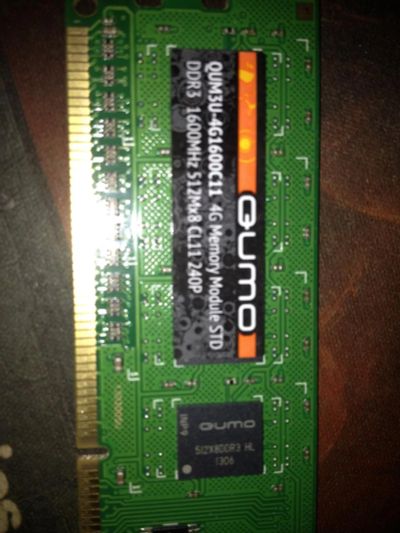 Лот: 8267455. Фото: 1. Оперативная Память QUMO 4G 1600Mhz. Оперативная память