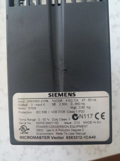 Лот: 20016209. Фото: 1. Частотный преобразователь Siemens... Промышленное
