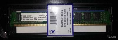 Лот: 6719110. Фото: 1. Kingston kvr16n11s8/4 ddr 3 1600MHz. Оперативная память