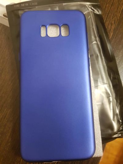 Лот: 10229546. Фото: 1. Бампер чехол Samsung s8 plus синий. Чехлы, бамперы