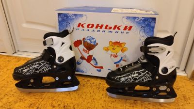 Лот: 23337402. Фото: 1. Коньки раздвижные для мальчика... Коньки