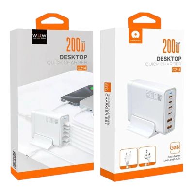 Лот: 25795128. Фото: 1. СЗУ WUW C214 2A4C QC3.0PD 200W... Зарядные устройства, блоки питания, адаптеры сетевые для смартфонов