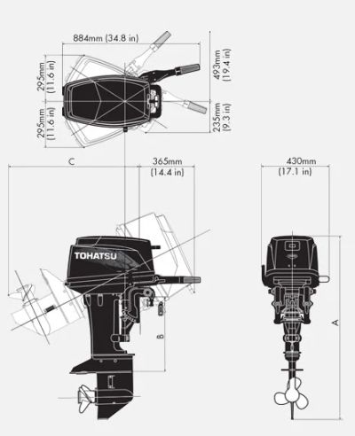 Лот: 18961501. Фото: 1. 2х-тактный лодочный мотор TOHATSU... Лодочные моторы