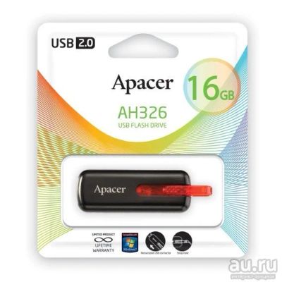 Лот: 8587891. Фото: 1. 16GB USB Flash, Apacer AH326 черный... USB-флеш карты