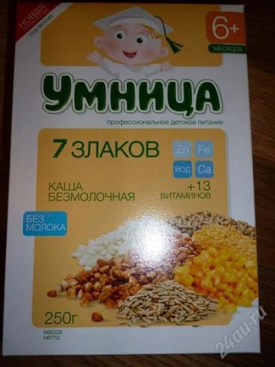 Лот: 2659879. Фото: 1. безмолочная каша умница. Детское питание