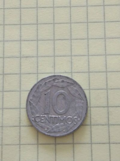 Лот: 9636345. Фото: 1. монета Испания 10 сентимо, 1959. Европа
