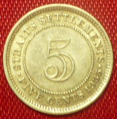 Лот: 11216229. Фото: 1. 5 центов 1935г Британская Малайя... Азия