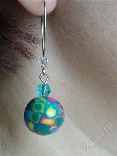 Лот: 565717. Фото: 1. Изделия из полимерной глины серьги... Серьги, каффы