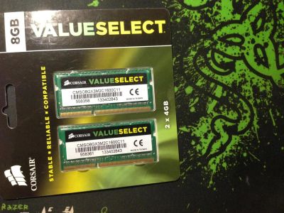 Лот: 4288947. Фото: 1. Corsair DDR3 8192MB 1600MHz, 2x4GB. Оперативная память