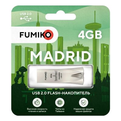 Лот: 23339488. Фото: 1. Флешка Fumiko Madrid 4 Гб | Цвет... USB-флеш карты