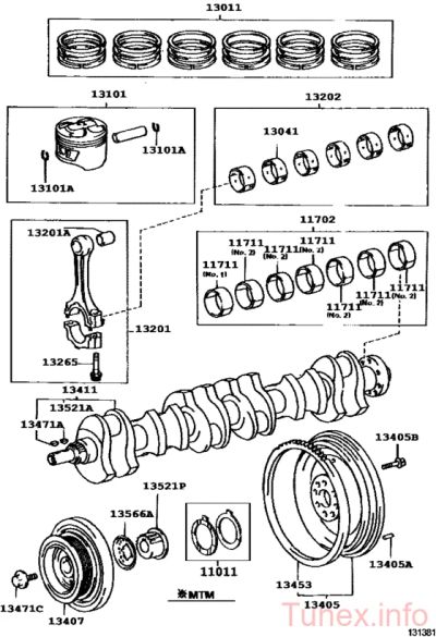 Лот: 20926000. Фото: 1. Вкладыш коренной Toyota 1JZ-GE... Двигатель и элементы двигателя