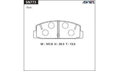 Лот: 17646540. Фото: 1. Тормозные колодки SN773 ADVICS... Тормозная система