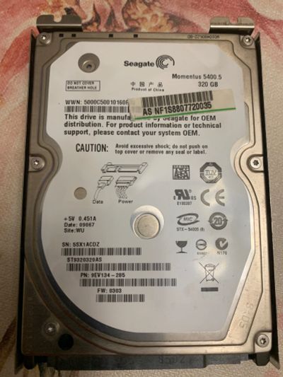 Лот: 25301422. Фото: 1. Жесткий диск HDD 320G 5400 2,5... Жёсткие диски (HDD)