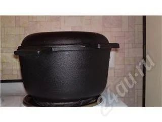 Лот: 592724. Фото: 1. чугуный котелок 3л +крышка. Жаровни, казаны