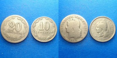 Лот: 16030061. Фото: 1. Набор монет старая Аргентина. Наборы монет