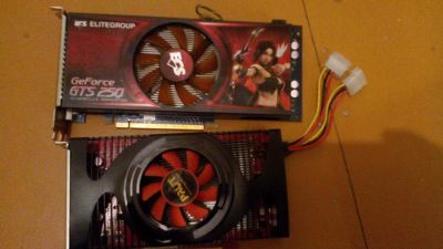 Лот: 5375342. Фото: 1. две видеокарты, geforce gts250. Видеокарты