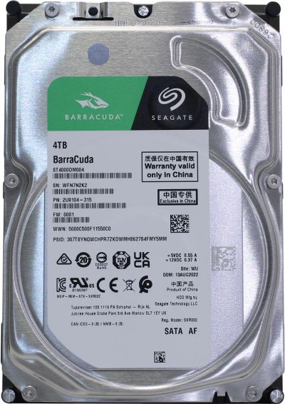 Лот: 20180106. Фото: 1. Жёсткий диск 4 ТБ Seagate BarraCuda... Жёсткие диски