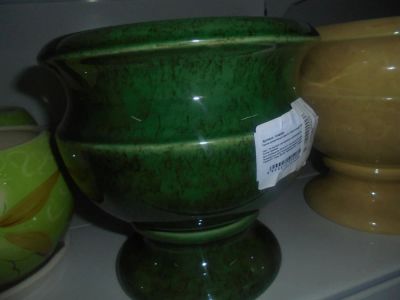 Лот: 10131926. Фото: 1. Кашпо керамика кубок 3 л. зеленый... Вазы