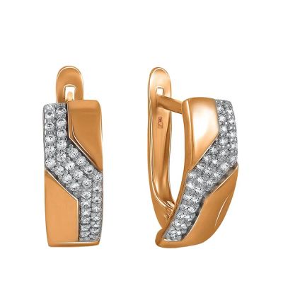 Лот: 23877507. Фото: 1. Серьги TALANT из золота с фианитами. Серьги, каффы