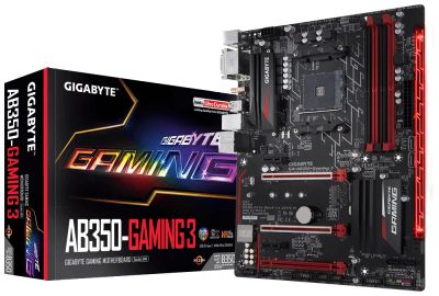 Лот: 12883999. Фото: 1. материнская плата gigabyte ga-ab350-gaming... Материнские платы