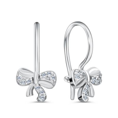 Лот: 23875844. Фото: 1. Серьги детские TALANT Бант из... Серьги, каффы