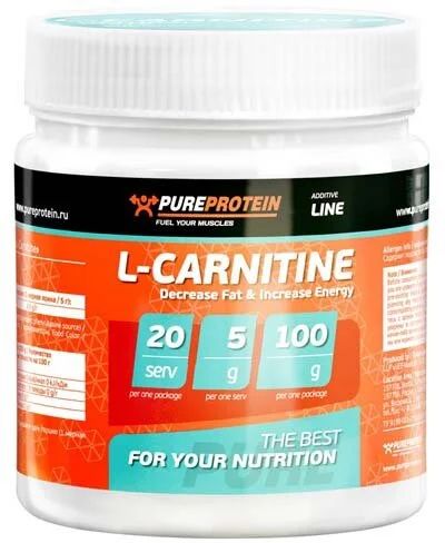 Лот: 9802746. Фото: 1. L - Carnitine 100 гр. PureProtein... Спортивное питание, витамины