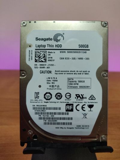 Лот: 22196896. Фото: 1. HDD 500Gb/Seagate/SATA/2,5"/5400... Жёсткие диски