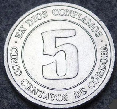 Лот: 8213555. Фото: 1. Никарагуа 5 сентаво 1974 UNC FAO... Америка