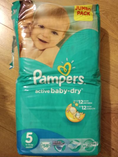 Лот: 12122452. Фото: 1. Pampers подгузники active baby-dry... Детская гигиена