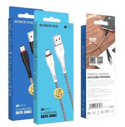Лот: 22183473. Фото: 1. Кабель micro USB Borofone BX25... Зарядные устройства, блоки питания, адаптеры сетевые для смартфонов
