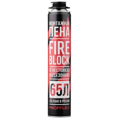 Лот: 24080766. Фото: 1. Пена монтажная Profflex, FireBlock... Клеи, герметики, пена монтажная, клейкие ленты