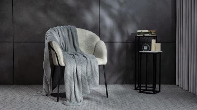Лот: 23774107. Фото: 1. Вязаный плед Universal (петля... Пледы, покрывала