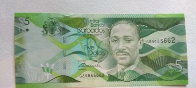Лот: 12315905. Фото: 1. Барбадос 5 долларов 2013 UNC. Америка